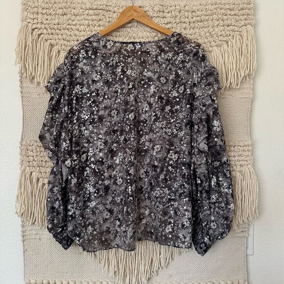 The Kooples Metallic Flutter Blouse - Picture 9 of 9